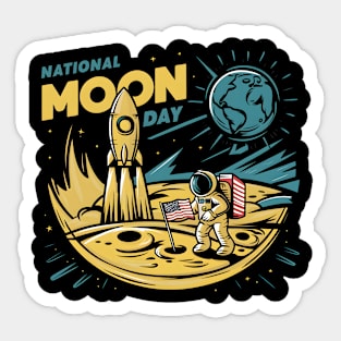 National Moon Day Sticker